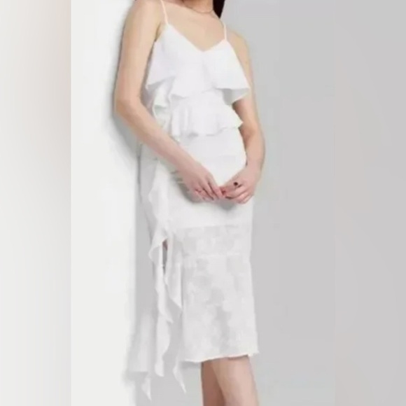 Romantic White Ruffle Dress - Size S - Picture 2 of 7